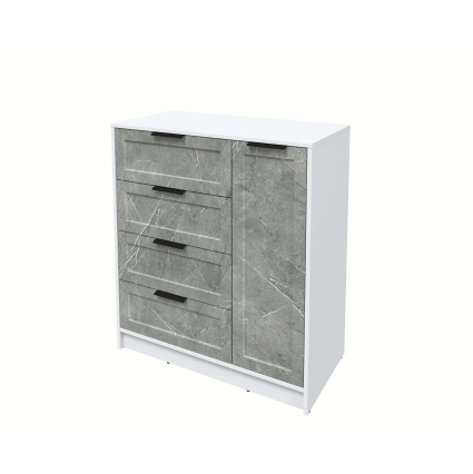 Тумба Тренд КТ-Т90 (Белый платинум ЛДСП/ Керамика ЛМДФ) Ш900 В1020 Г451